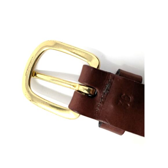 Leather Man Ltd Essex Ct Men's Belt Navy Canvas Brown Leather Mountains 36 Brass - Picture 2 of 5